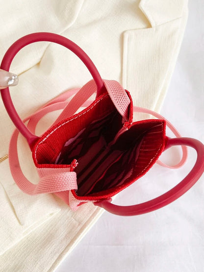 Mini Heart Knit Crossbody Bag