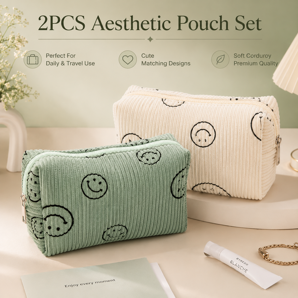 Beige + Pea Green