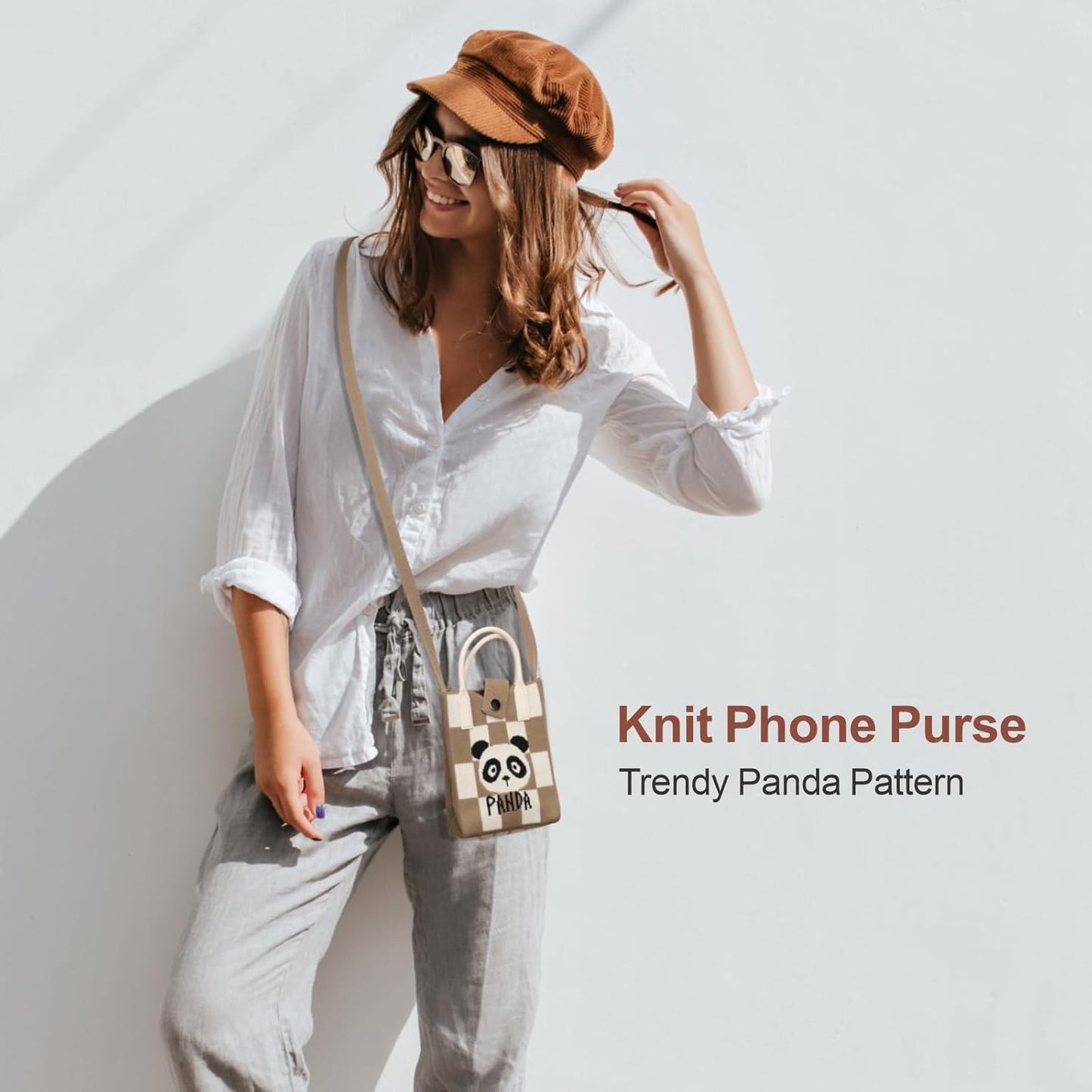 Mini Heart Knit Crossbody Bag