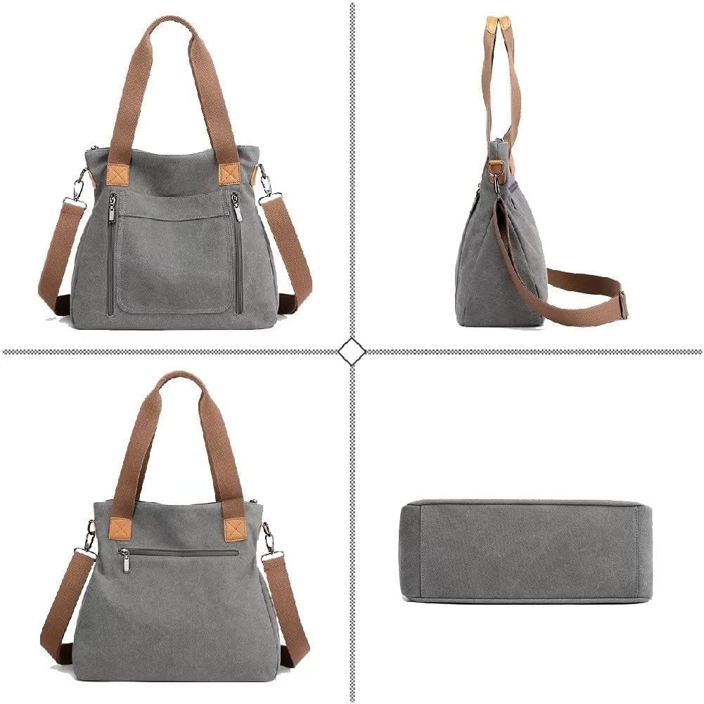 Vintage Canvas 2-in-1 Shoulder and Crossbody Bag