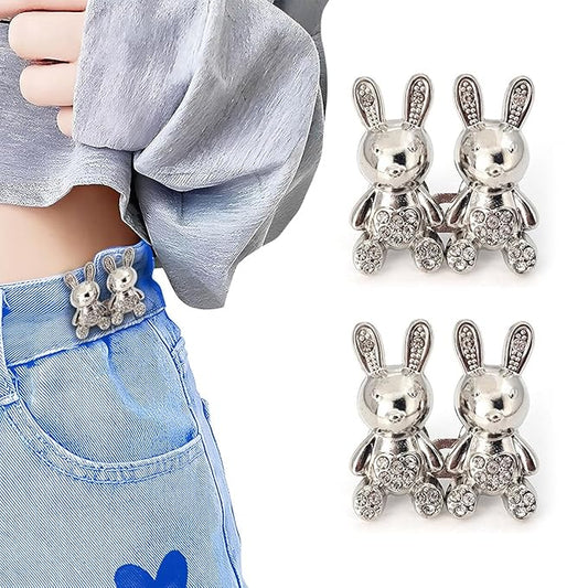 Kawn® 2Pcs Adjustable Waist Button Pins – Rabbit Silver