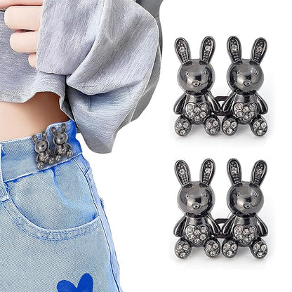 Kawn® 2Pcs Adjustable Waist Button Pins – Rabbit Black