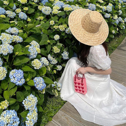 Mini Heart Knit Crossbody Bag