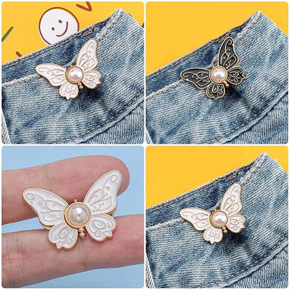 Kawn® 4Pcs Adjustable Waist Button Pins – Butterfly