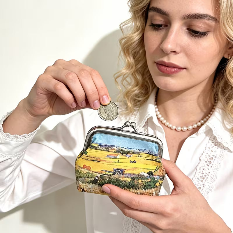 6pc Oil Painting Coin Pouch Set